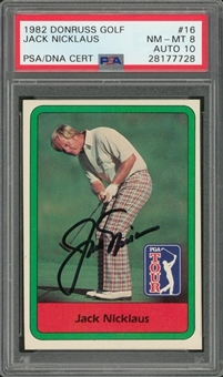 1982 Donruss Golf #16 Jack Nicklaus Signed Card – PSA/DNA GEM MT 10 Signature